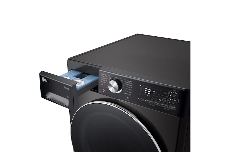LG 13kg AI DD™ ezDispense™ Washing Machine, Platinum Black, F4Y913BCTA1